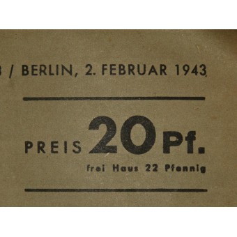 Der Adler, nr 3, 2 februari 1943, 12 sidor. Feldivision Luftwaffe-soldat i vintercamo.. Espenlaub militaria